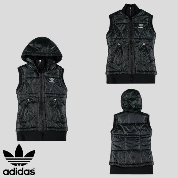Excellent condition | Adidas Puffy Vest with Hood | Perfect for layering | 90s P - Picture 1 of 8